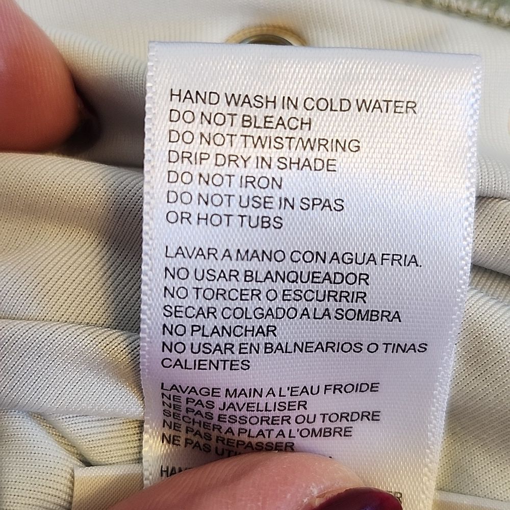 Michael Kors Olive and Gold Detail Swimsuit, 10 - Picture 7 of 12